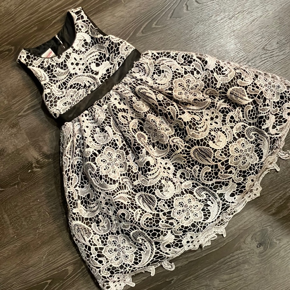 Girls black w/ lace dress